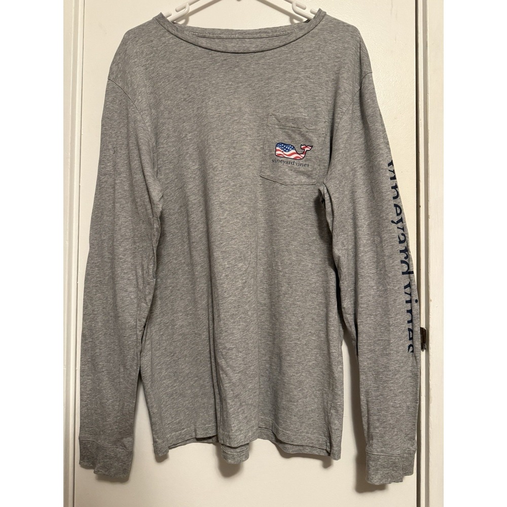 Men's Vineyard Vines‎ Long Sleeve Pullover Shirt American Whale Logo Size Medium